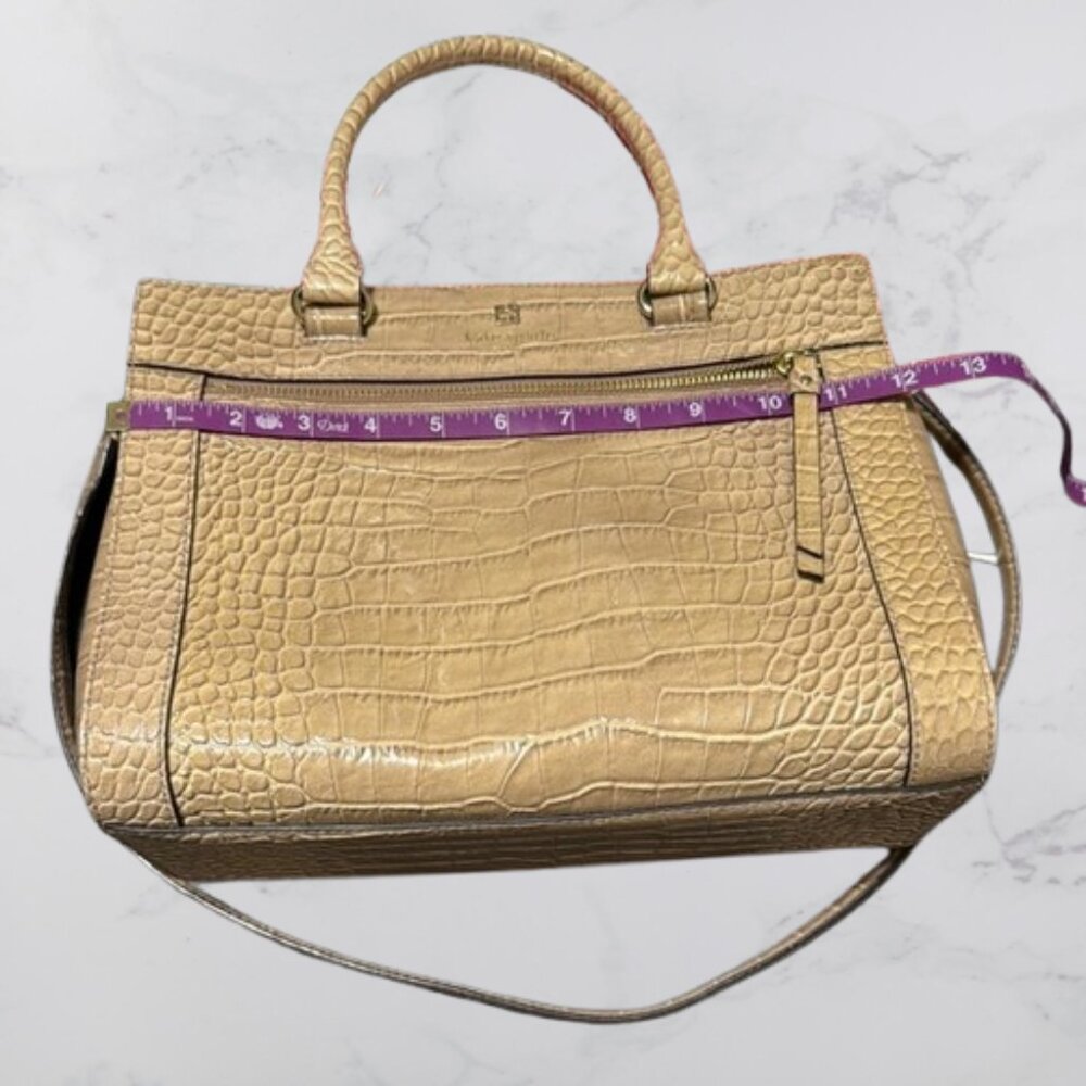 Cream Kate Spade Romy Perri Lane Croco Rosy Beige Bag - Picture 14 of 15